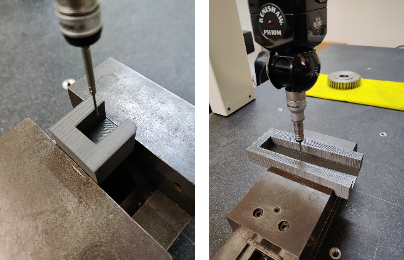 Coordinate measuring machine inspection of the printed base and slider benchmark components