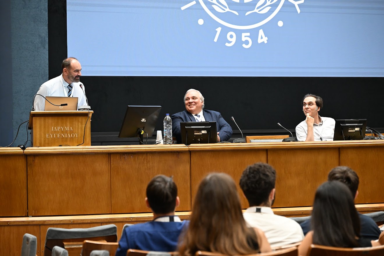 Prof. Vasilios Spitas with keynote speakers Dr. Manolis Mavratzotis and Prof. Christos Spitas