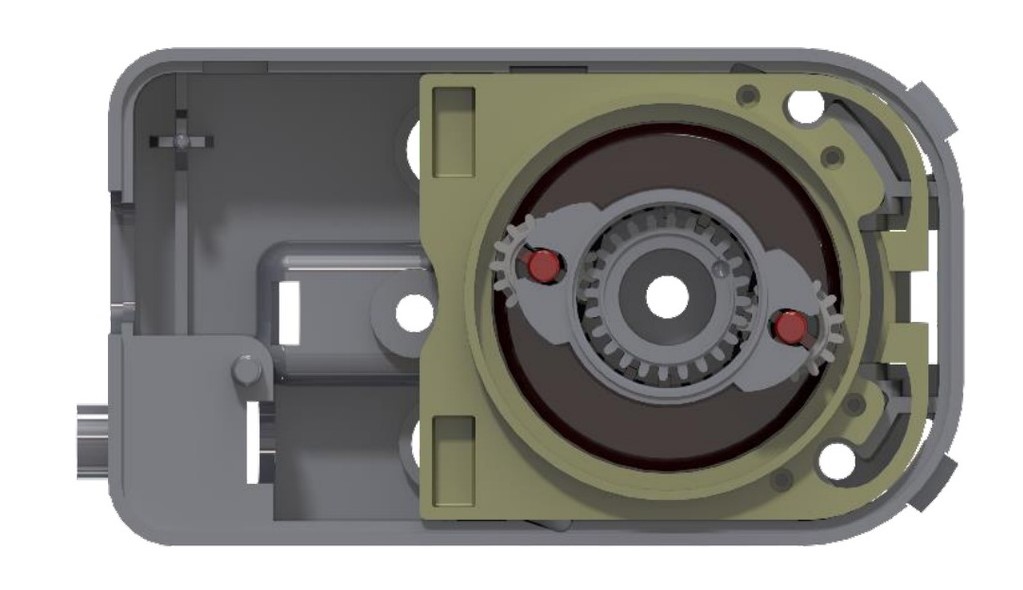 AccuFlow disposable pump section showing the internal planetary mechanism