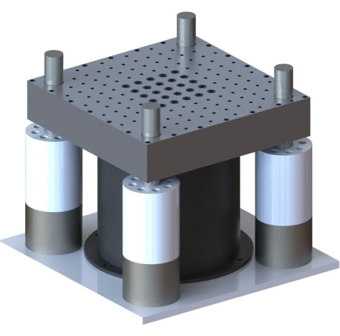 CAD model of the auxiliary aluminium plate and linear guide support