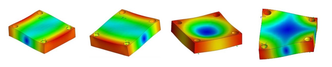 Finite element mode-shape checks for the auxiliary aluminium plate