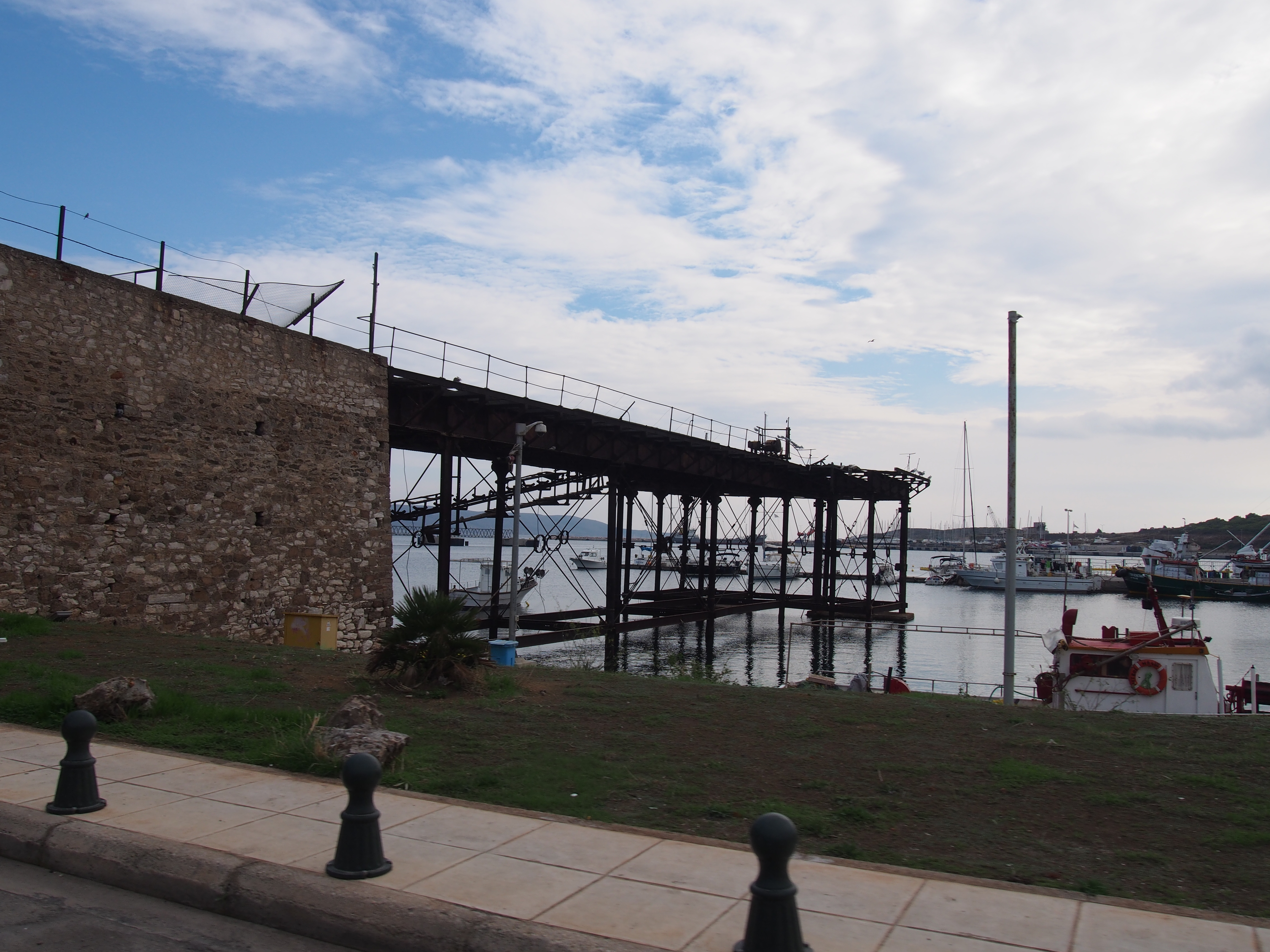 French loading dock at the port of Lavrio built for mineral loading
